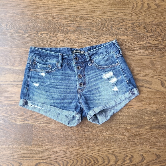 Abercrombie & fitch Denim Blue Women's Shorts Sz.28 - Picture 1 of 8